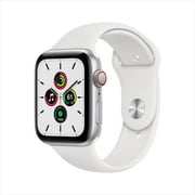 Apple Watch SE GPS + Cellular, 44mm Silver Aluminum Case with White Sport Band - Regular