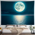 thumbnail image 4 of RKSupls Tapestry Wall Hanging Art, Full Moon Over Ocean at Night Tapestry Decoration for Daily Bedroom, Dorm, Living Room, Apartment Hallway Home Decor, 4 of 5