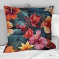 thumbnail image 1 of Designart "Vibrant Multicolor Hibiscus Paradise III" Tropical Throw Pillow - Traditional Pillow For Couch - Insert And Pillows Covers For Living Room Decor, 1 of 5
