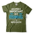 thumbnail image 4 of Funny Fishing Tee Education Is Important But Fishing Is Importanter Tee Fishing Joke Shirt (XX-Large Navy Blue), 4 of 6