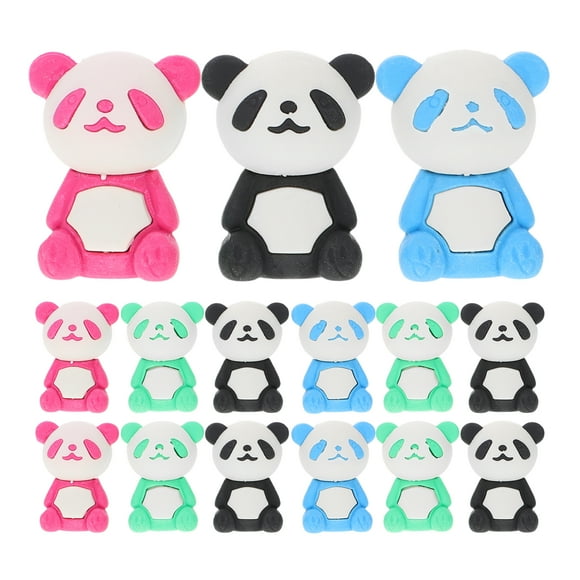 MasteelfCA 16Pcs Cartoon Kid Eraser Rubber Panda Gift Painting Room Decor (Random Color)
