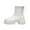 Beige, variant on Beige Ladies Winter Booties Round Toe Low Heel Back Zipper Thick Sole Casual Ankle Boots For Women