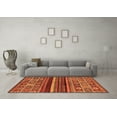 thumbnail image 3 of Ahgly Company Indoor Round Abstract Orange Modern Area Rugs, 5' Round, 3 of 4