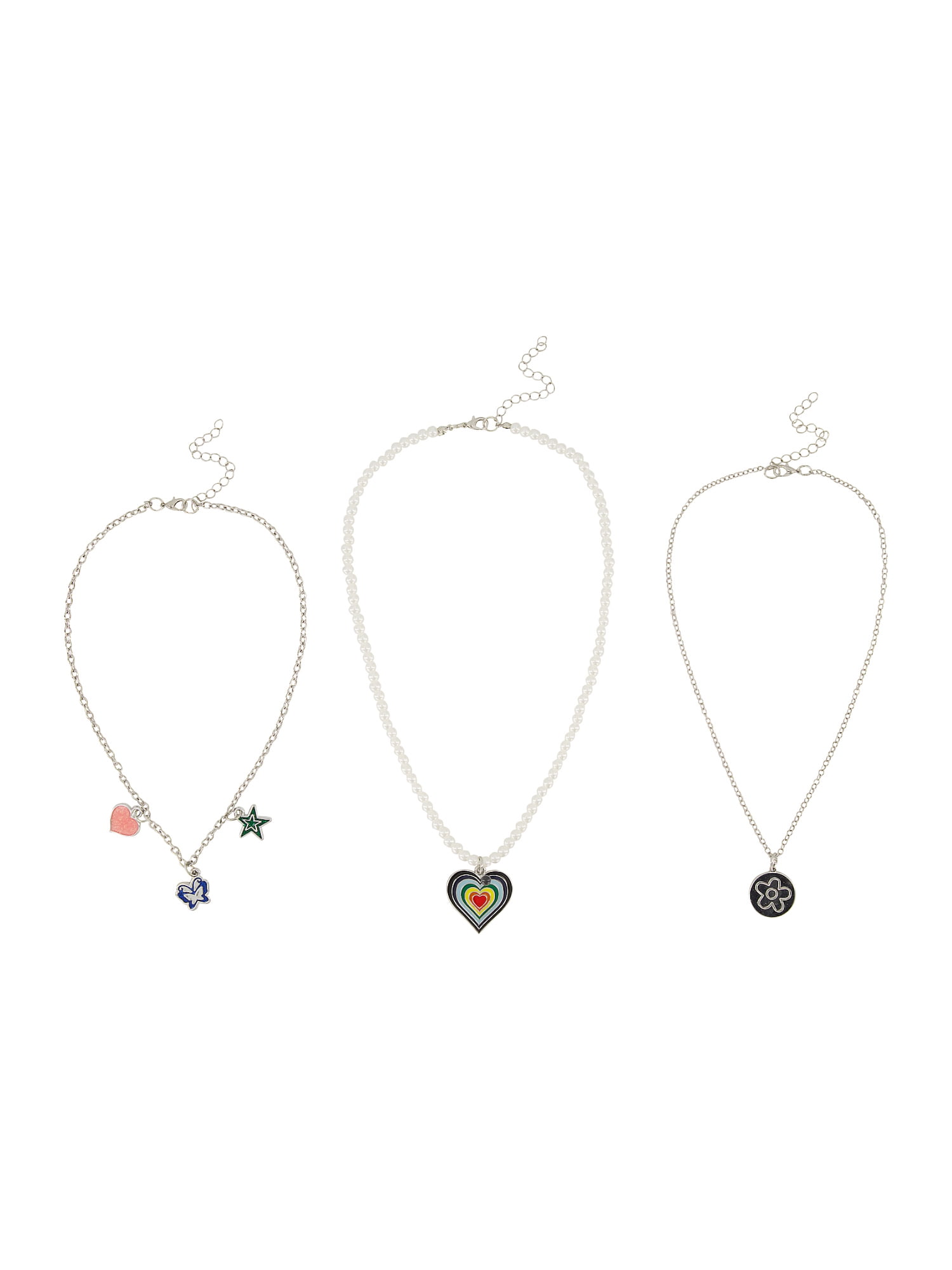 Claire's Necklace Set - Heart, 3pcs
