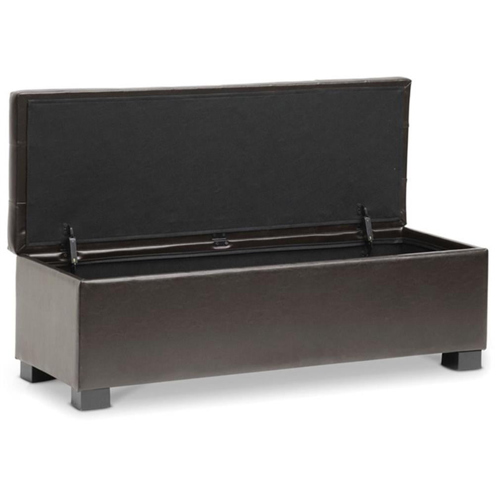 Baxton Studio Roanoke Contemporary Dark Brown Ottoman