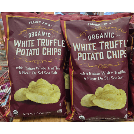 Trader Joe's Organic White Truffle Potato Chips 6oz 170g (2 Bags)