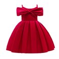 thumbnail image 1 of HAWEE Robe de Demoiselle d'Honneur pour Petite Fille, Nœud, Pageant, Fête, Mariage, Robes Formelles, Bal, Robes de Soirée pour 3-8 Ans, 1 of 6