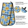 thumbnail image 4 of Dailycode Double Sided Oven Mitt with Loop Heat Resistant Kitchen Long Potholders 7" x 35" Daffodils Flower on Checkered, 4 of 6