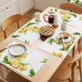 thumbnail image 5 of Summer Lemon Placemats Set of 8 Yellow Fruits Green Leaf Watercolor Place Mats Indoor Wipeable Table Mats Washable Cloth Dining Table Placemats for Kitchen Holiday Party Home Decor 13x19 Inch, 5 of 9