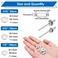 thumbnail image 2 of shiyou-320PCS Silver Pop Rivet washers Assortment kit for Pop Rivets Diameter 1/8",5/32",3/16" 304 Stainless Steel pop Rivet Washer Aluminum pop Rivet washers Blind Rivet Washer, 2 of 4