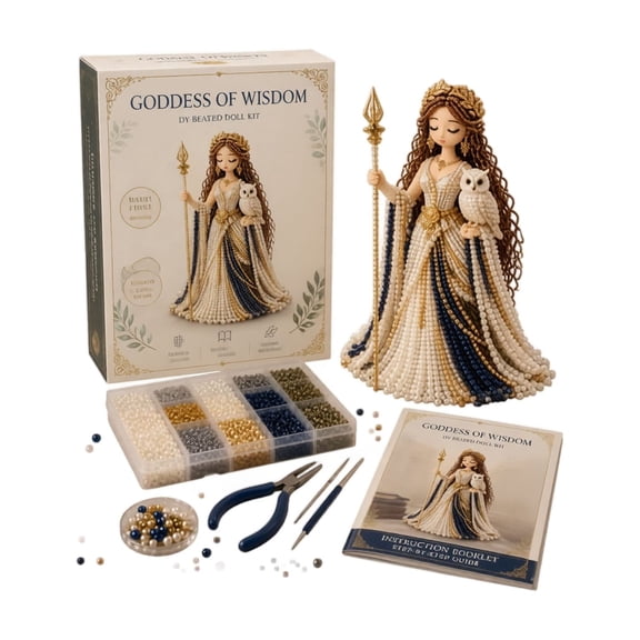 Kiddiway 3D Beaded Kit Sacred Goddess - Mythical Bead Art Set for Adults, Complete Supplies with Beads, Creative Arts & Crafts Project, Relaxing Adult Toy, Stress Relief Hobby,Gray
