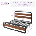 thumbnail image 3 of Merrland Queen Bed Frame with Headboard and Footboard, Heavy Duty Metal Platform Bed, No Box Spring Required, Brown, 3 of 9