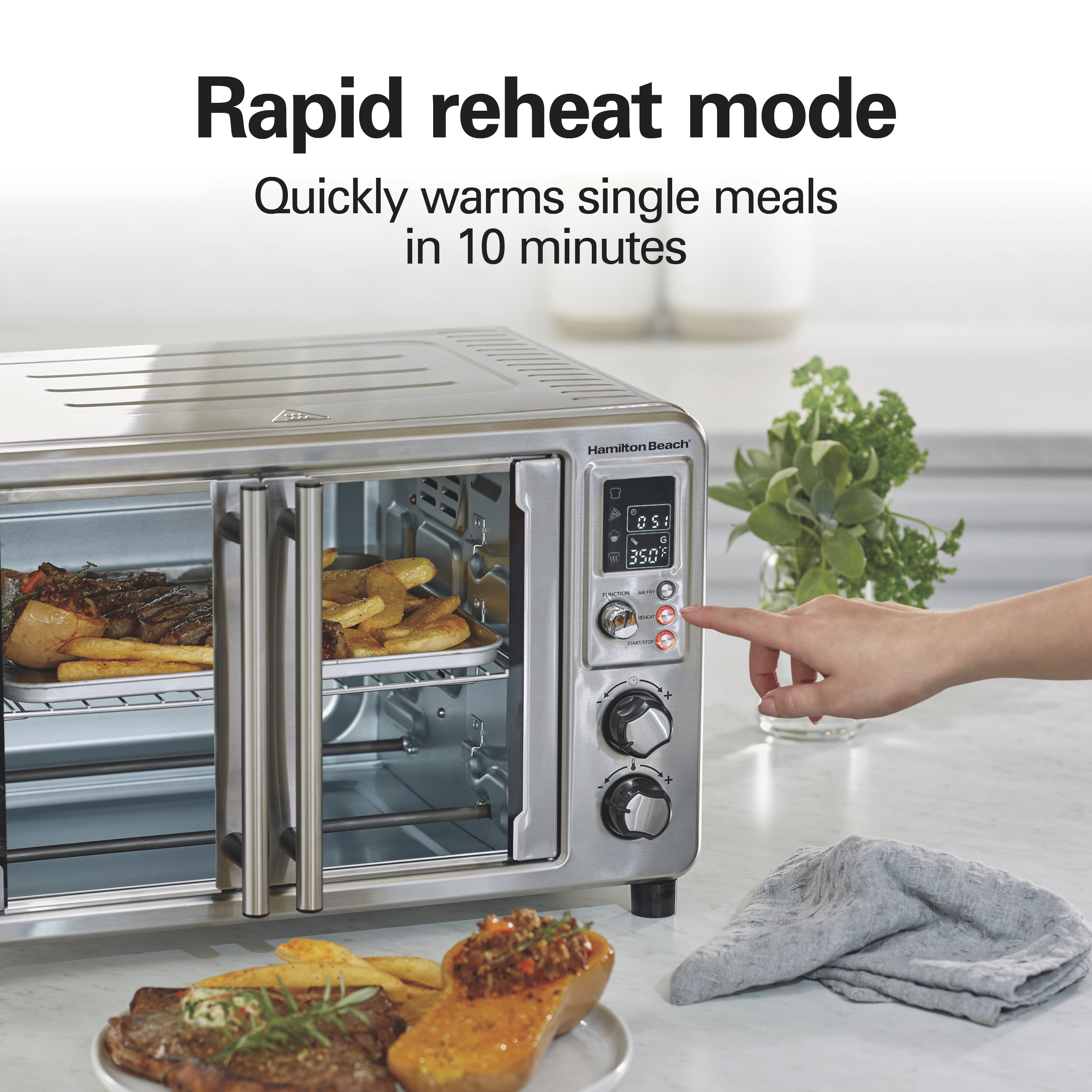 Hamilton Beach Sure-Crisp® 6-in-1 XL Digital Air Fryer Oven with French Doors, 6-Slice Capacity, 31191J