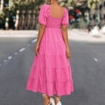thumbnail image 7 of Sngxgn Women's Dress Ribbed Sleeveless Halter Neck Tank Tops Mini Dresses(Hot Pink,XL), 7 of 7