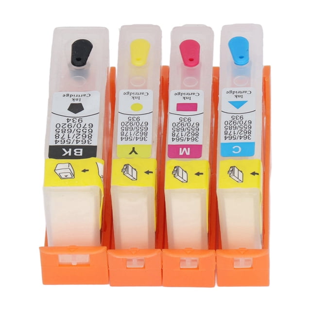 Color Ink , Four Pack Color Combo Replacement With Permanent Chip, Includes 1 Each Of Black, Blue, Yellow & Magenta