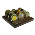thumbnail image 2 of DECOMIL 4 Rows Coin Holder, US Army-Navy-Air Force-Marine Military Collectible Challenge Coin Display Case Wood Stand, Holds 12-16 Coins (Army), 2 of 7