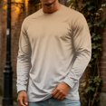 thumbnail image 2 of Zorvxlyn Long Sleeve Work Shirts for Men Gradient Crew Neck Tshirts for Men Soft Breathable Fall Big and Tall Sweatshirt for Men, 2 of 8