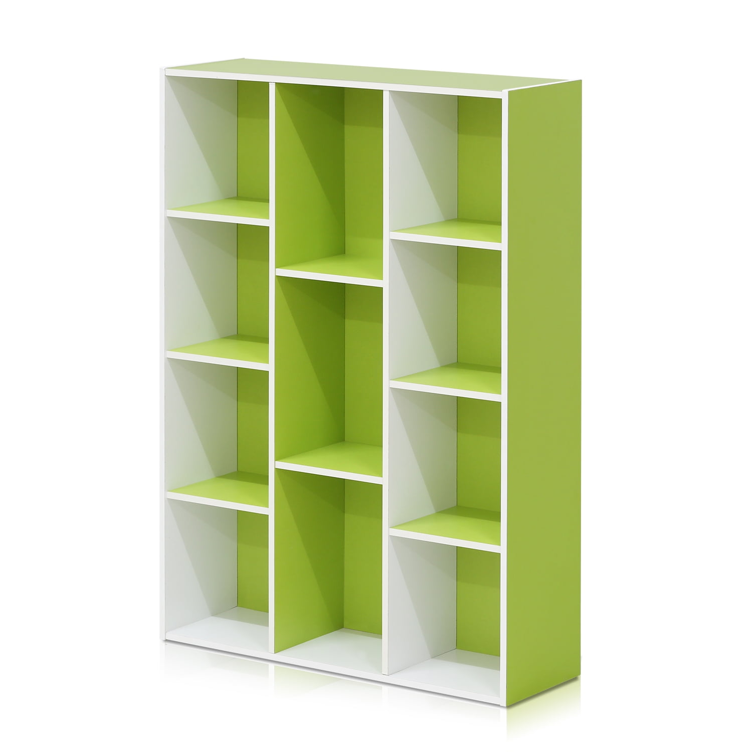 Furinno 11 Cube Reversible Open Shelf Bookcase White Green