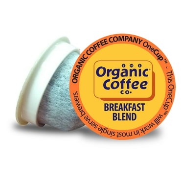 The Organic Coffee Co. Compostable Coffee Pods - Breakfast Blend (12 Ct) K Cup Compatible including Keurig 2.0, Medium Roast