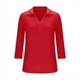 thumbnail image 7 of Horkkom Work Blouses for Women V Neck Solid Color 3/4 Length Sleeve Tops Casual Dressy Tunic Tops 2XL, 7 of 7