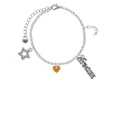thumbnail image 2 of Delight Jewelry Acrylic 5/16" Goldtone Heart Silvertone Dream Big Charm Bracelet, 7.5+2" Extender, 2 of 4