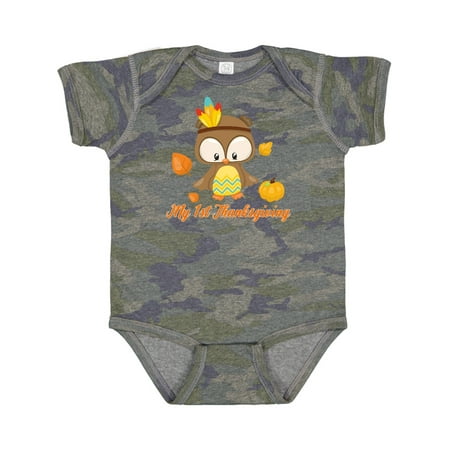 

Inktastic My First Thanksgiving Owl Gift Baby Boy or Baby Girl Bodysuit