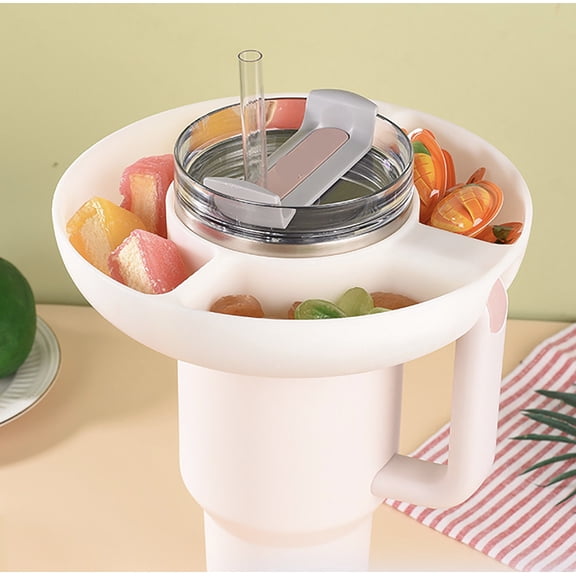 Silicone Snack Tray Bowl for 40 oz Tumblers, 4-Compartment