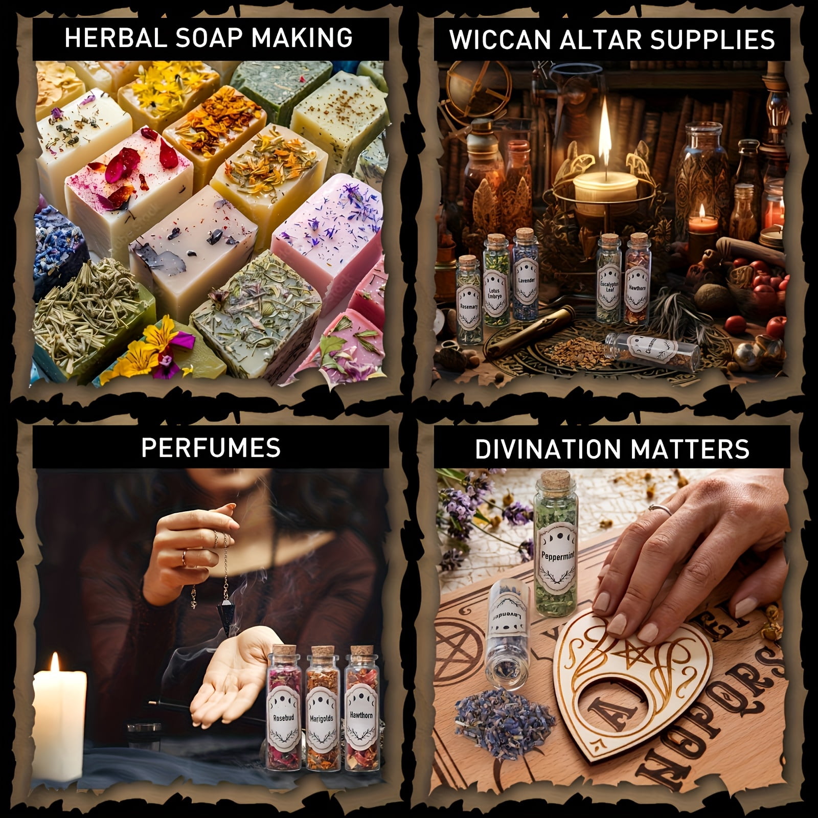 30-Piece Dried Herb & Flower Craft Kit, DIY Botanical Kit for Candle Making, Soap Making & Home Décor