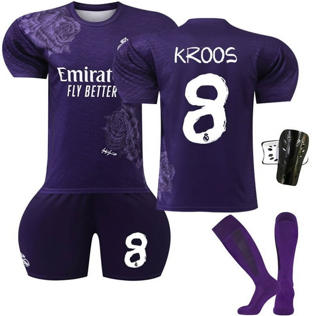 Boys Girls MBAPPE 10# RODRYGO 11# VINI JR.7# KROOS 8# Kids Football Jersey Suit