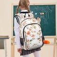 thumbnail image 7 of FORMRS Unisex School Backpack 17" Student Travel Bag with Laptop Compartment, Orange Floral Blooms, 7 of 7