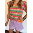 thumbnail image 2 of Women's Elegant Multicolor Flutter Sleeve Knitted Sweater Top, 2 of 9