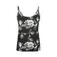 thumbnail image 3 of Playeras,Blusas y Tops,Ropa para Mujer Cropped Tank Top Camiseta de tirantes con estampado de camisola para mujer, camiseta, blusa, camiseta sin mangas, cuello en V, tirantes finos (Grey, S), 3 of 4