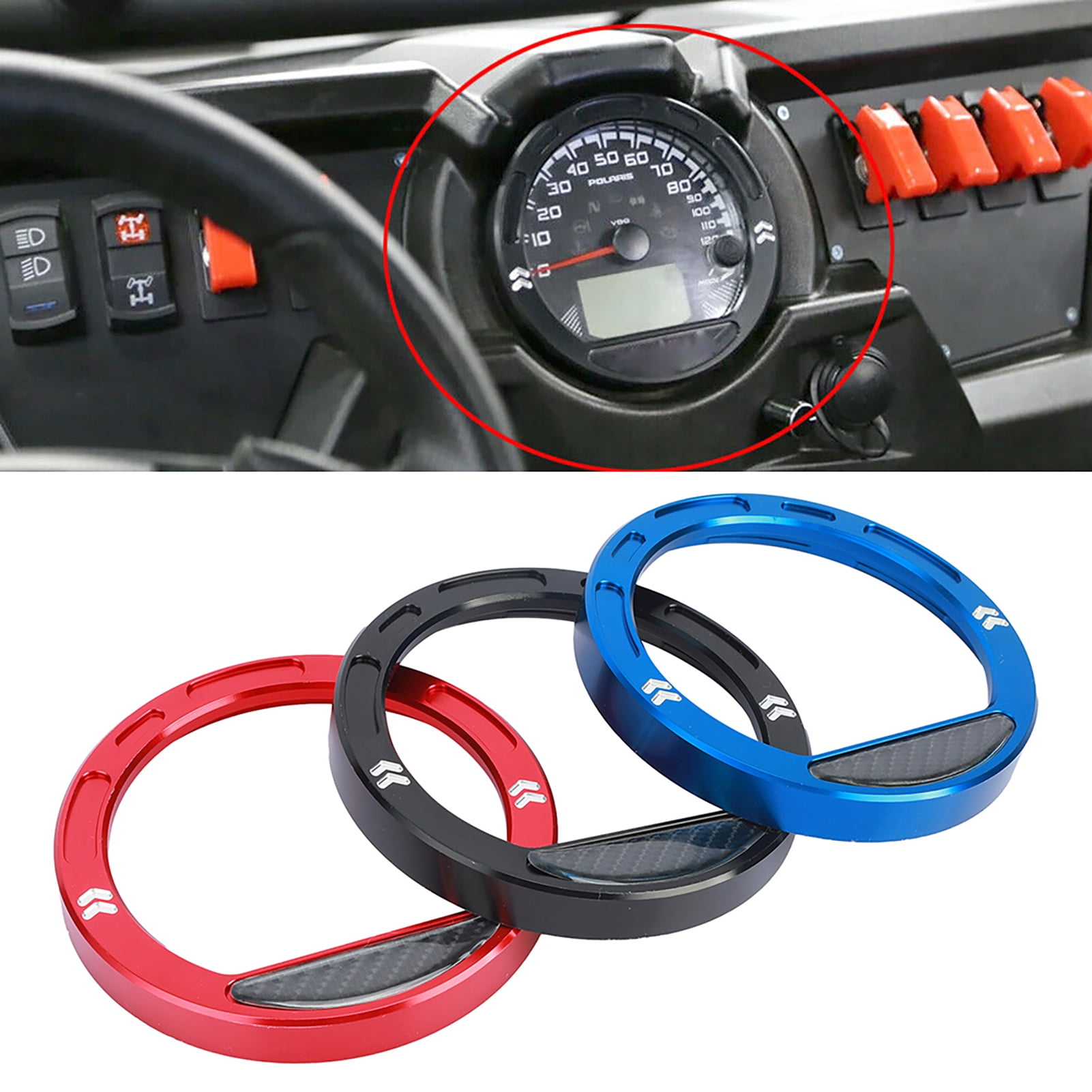 XWQ Speedometer Gauge Bezel Cover Ring Metal Modified Parts for Polaris