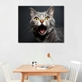 thumbnail image 2 of PIKWEEK British Shorthair Funny Cat Domestic Cat Poster Canvas Prints Wall Art For Home Office Decorations With Framed  16x12in, 2 of 4