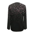 thumbnail image 5 of Jewelreauty Women Long Sleeve V Neck Shirts Printed Pullover Casual Button Cozy Tops Lightweight Outdoor Blouses (M, Black-B), 5 of 5