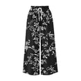 thumbnail image 7 of Edvintorg Women's Capri Pants Floral Printed Elastic Waisted Loose Casual Wide Leg Cropped Capris with Pocket Womens Trendy Clothes Black XXL, 7 of 7
