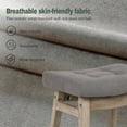 thumbnail image 4 of Counter Height Bar Stools Set of 2 for Kitchen Counter Farmhouse Modern Barstools with Upholstered Fabric Backless Seat and Solid Wood Legs 24 inch Bar Chairs, Grey + Wood Color, 4 of 16