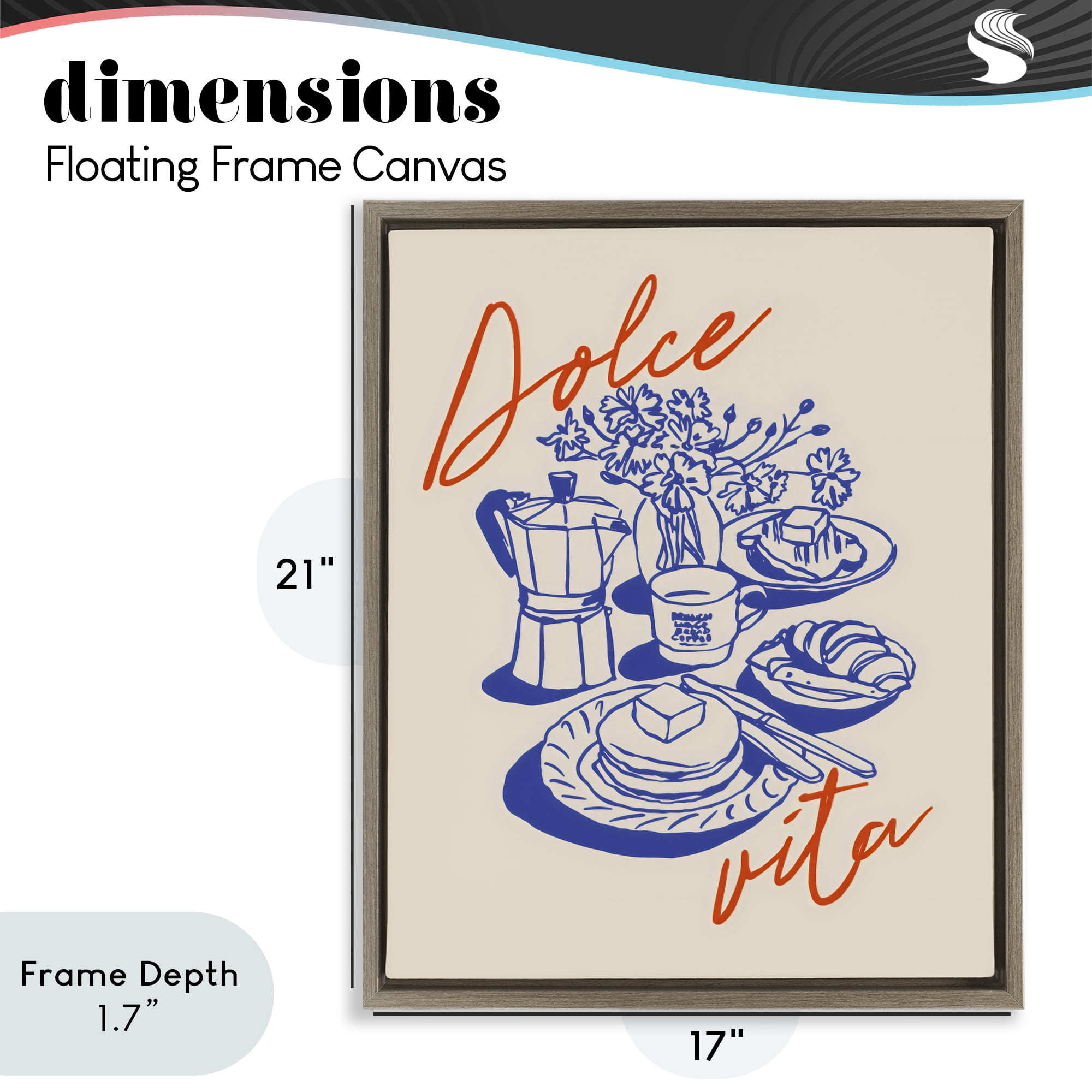 Stupell Industries Retro Breakfast Morning Spread Brown Framed Floater Canvas Wall Art, design by The Prints Vibe