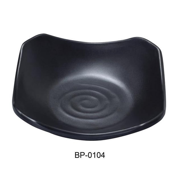 Yanco BP-0104 Perle Noire-1 Nouvelle Assiette Carrée, Noire - Lot de 72