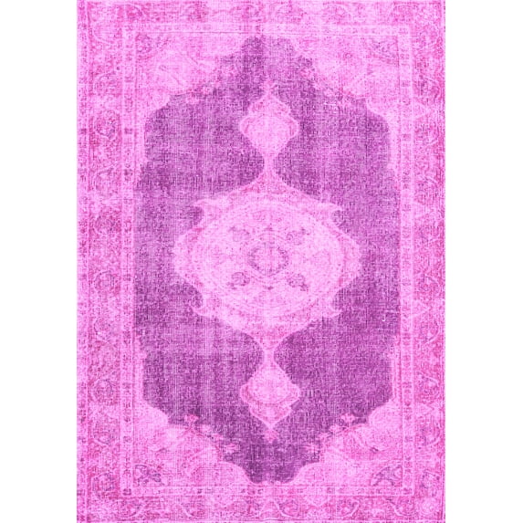 Ahgly Company Indoor Rectangle Persian Pink Traditional Area Rugs, 7' x 9'