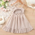 thumbnail image 6 of Gibobby Toddler Girl Dress Girl Toddler Dresses Sleeveless Striped Toddler Casual Dresses 12 18 24 Months 2T 3T 4T 5T(3-4 Years,Khaki), 6 of 9