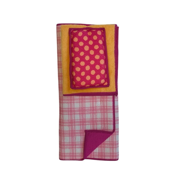 Bright Box Pink Microfiber Kitchen Set, 3ct – Towel, Dish Mat, and Sponge