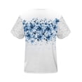 thumbnail image 5 of Fengqque Women's Boho Printing Tops V Neck Lace Short Sleeve Summer Loose Blouse Shirts Women's T-shirt Multicolor-C M(M), 5 of 5