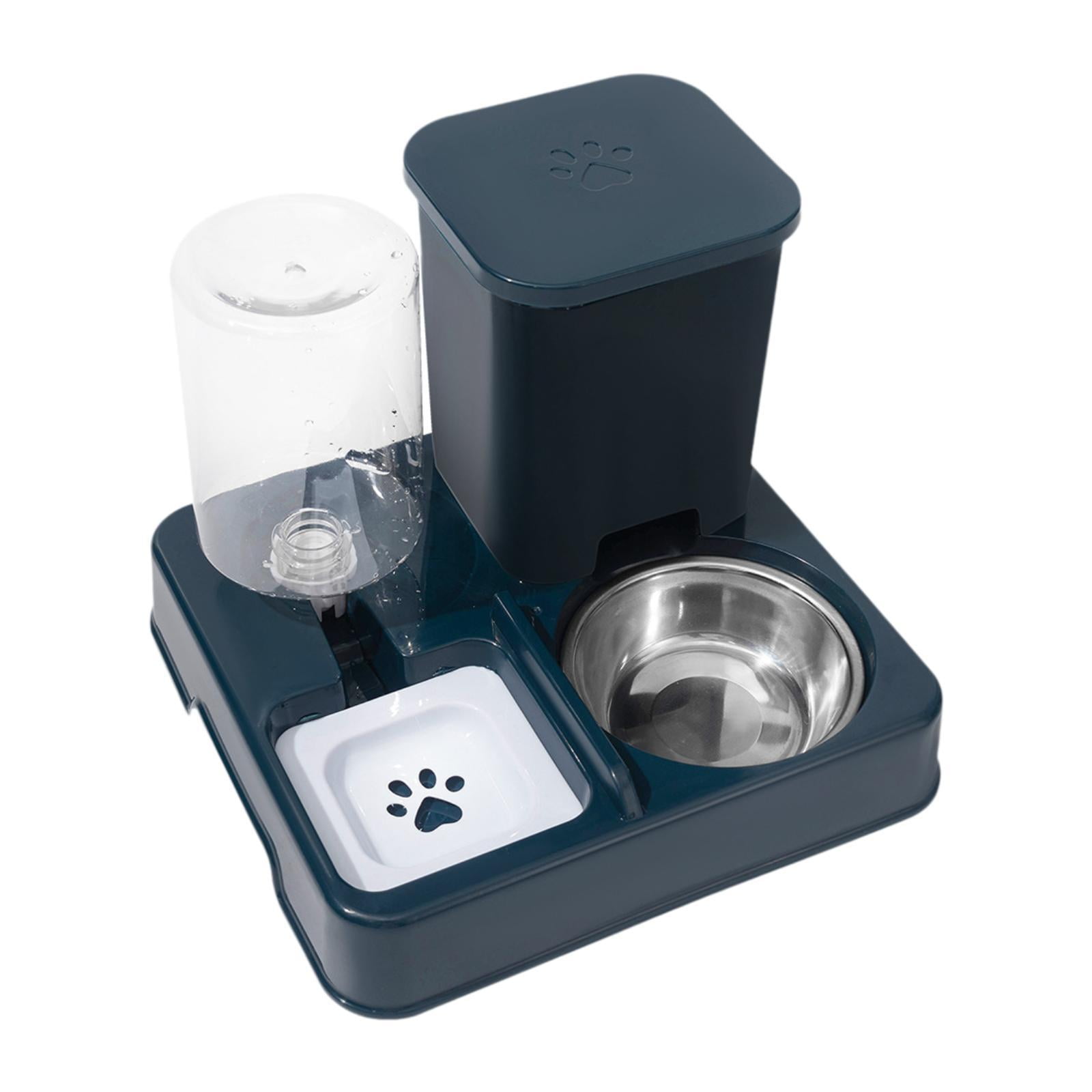 balikha Automatic Dog Cat Feeder 2 in 1 Feeder and Water Dispenser Easily Clean Large Capacity Dry and Wet Separation for Dogs Rabbits dark blue