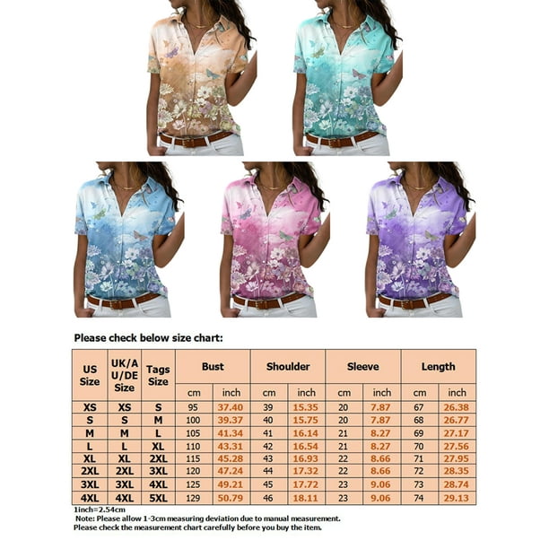 Fesfesfes Summer Tops for Women Tops Casual Loose Fit Tee Shirts Blouse  Print V-neck Shirt