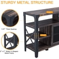 thumbnail image 4 of OKD Metal x-Frame Open Storage Entertainment TV Stand for TVs up to 65", Dark Rustic Oak, 4 of 5