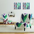 thumbnail image 3 of Designart "Geometric Pattern Of Red And Blue Arrows" Upholstered Transitional Accent Chair - Arm Chair, 3 of 5