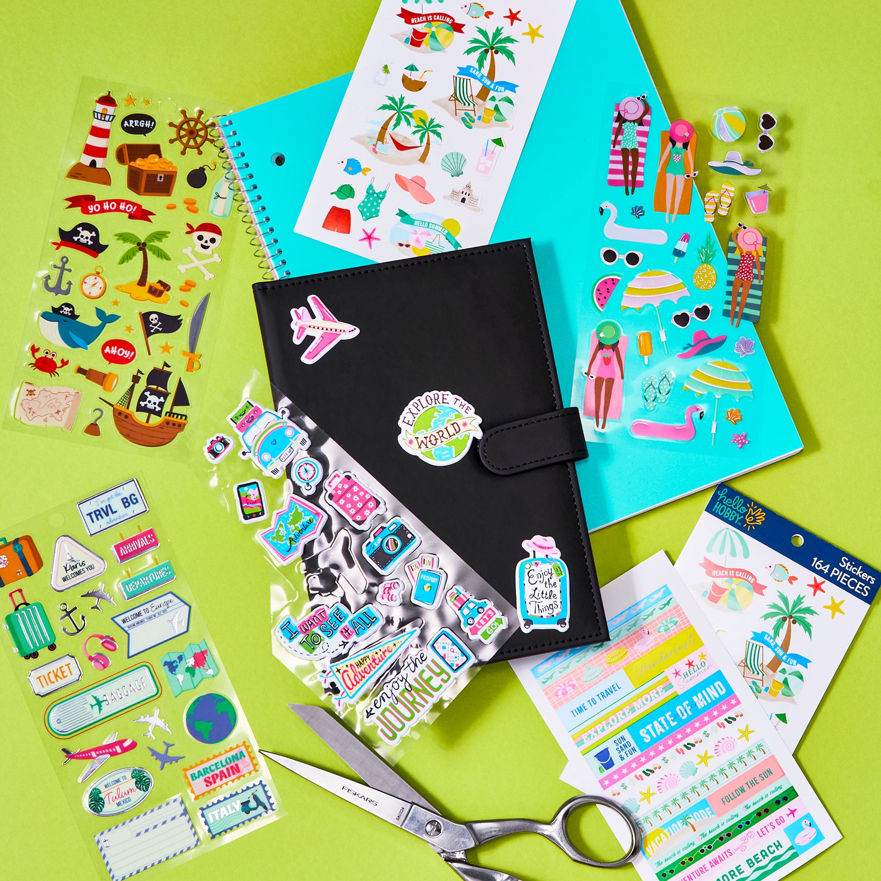 Hello Hobby Beach Themed Stickers, Multicolor, 25 Count