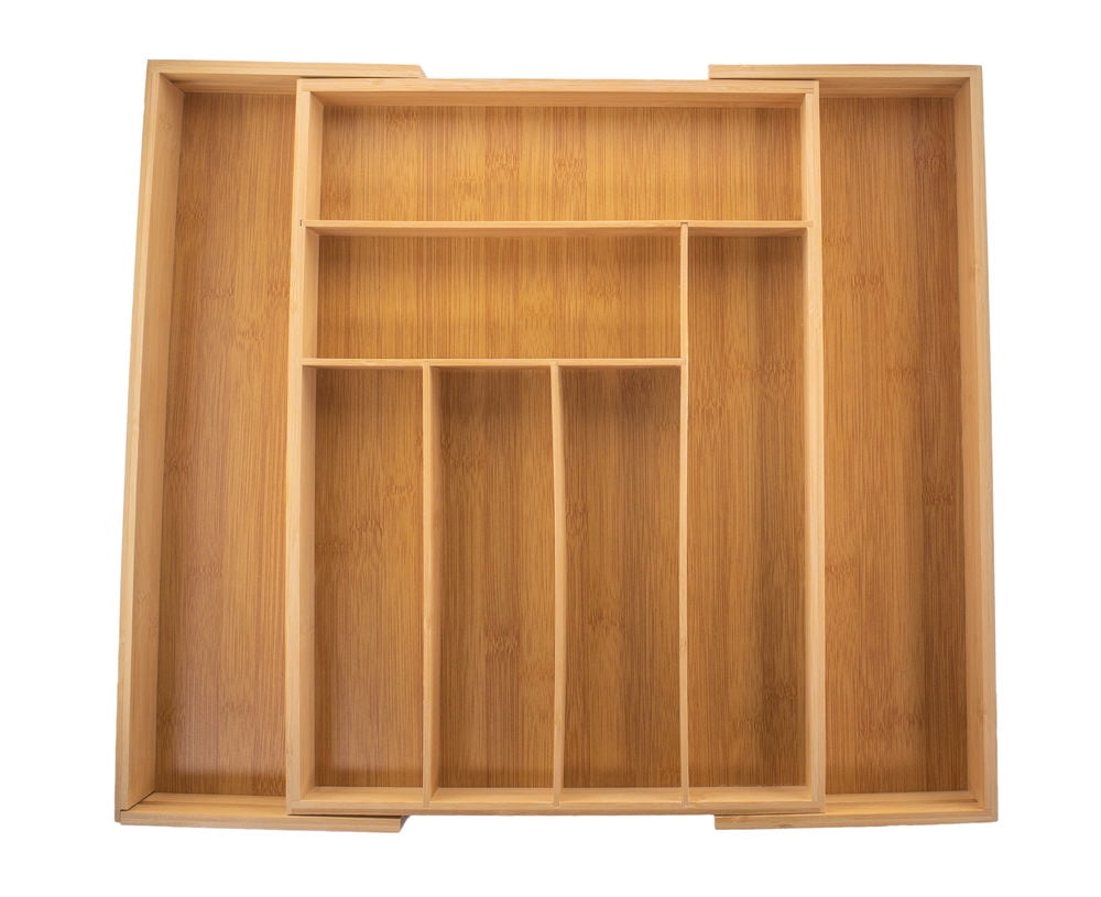 Bamboo Expandable Drawer Organizer For Utensils Holder 8 Organizing