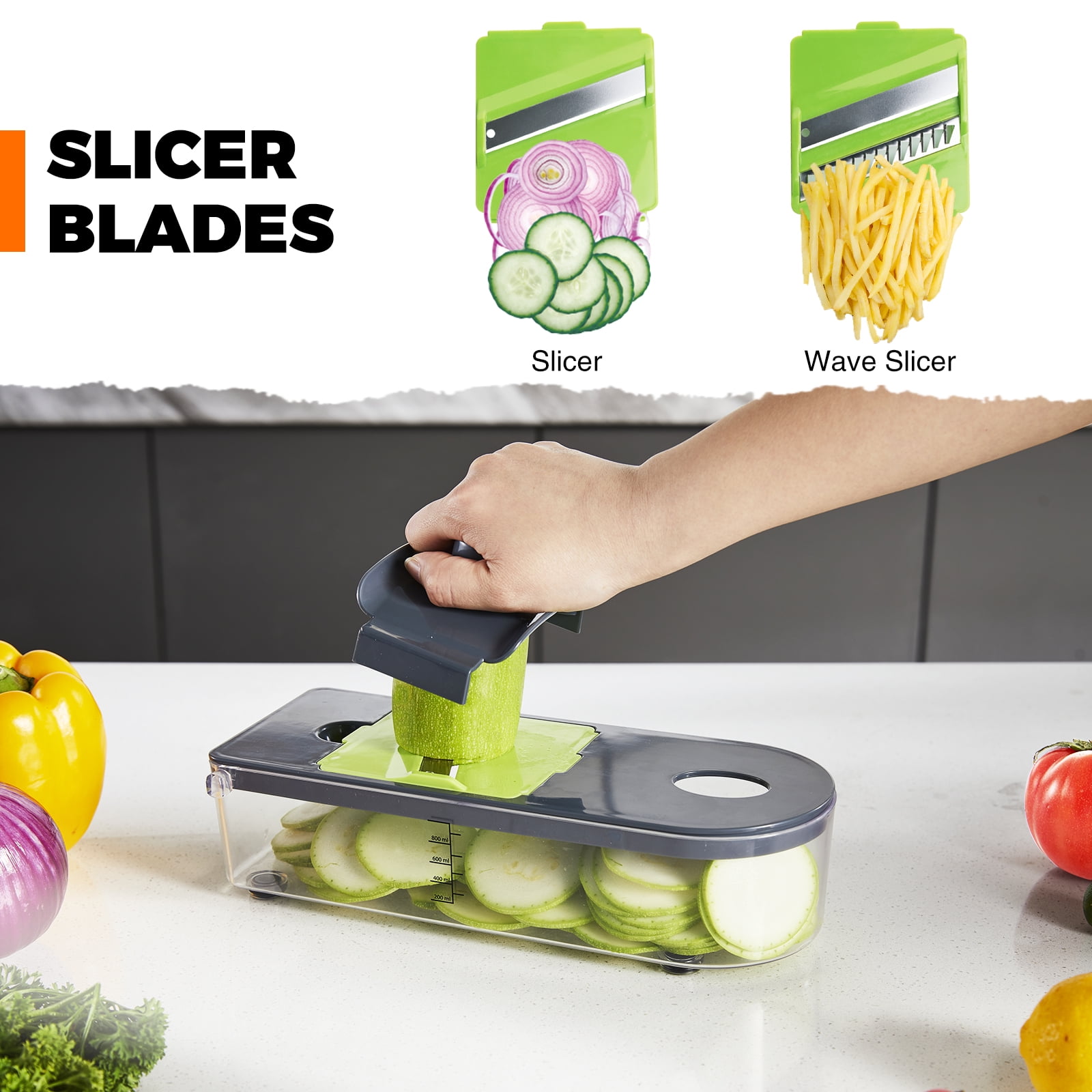 Vegetable Chopper with Container Food Onions Potato Salad Slicer Spir –  LYHOE